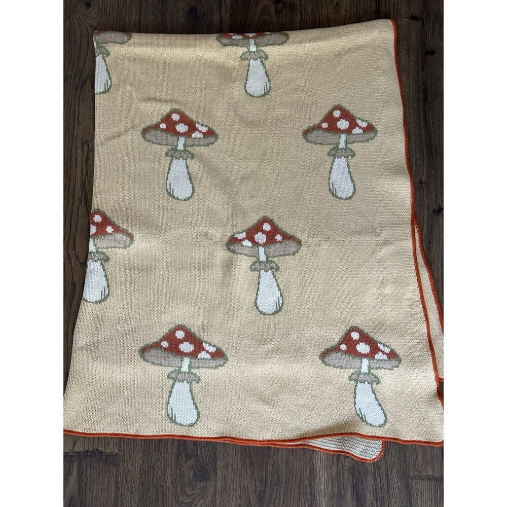 Vintage Valley Cruise Press Mushroom Nature Cottage Throw Blanket Made In USA - Picture 4 of 8